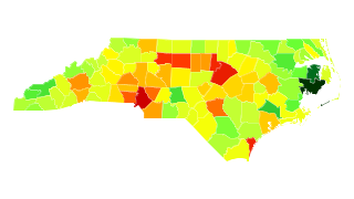 North Carolina Population Density Thumbnail
